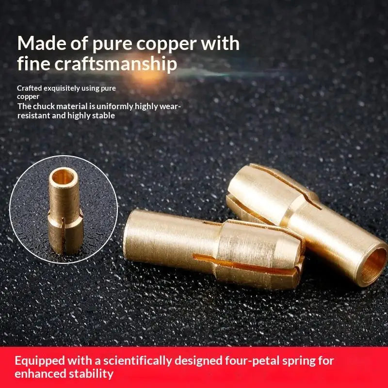 11-Piece Brass Collet Chuck Set for Rotary Tools 0.5–3.2mm