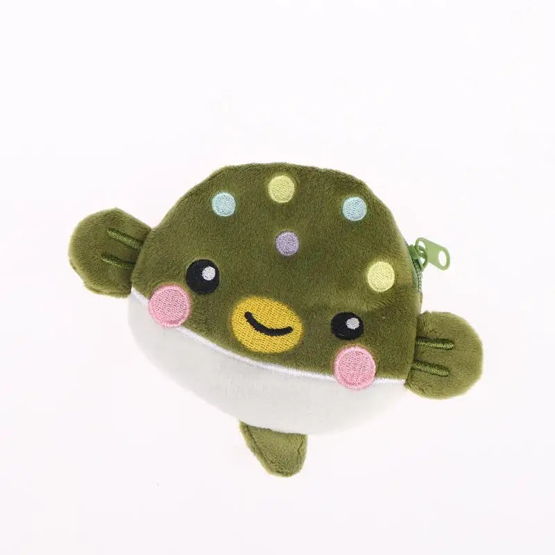 Cute Pufferfish Plush Mini Coin Purse – Zipper Pouch Wallet