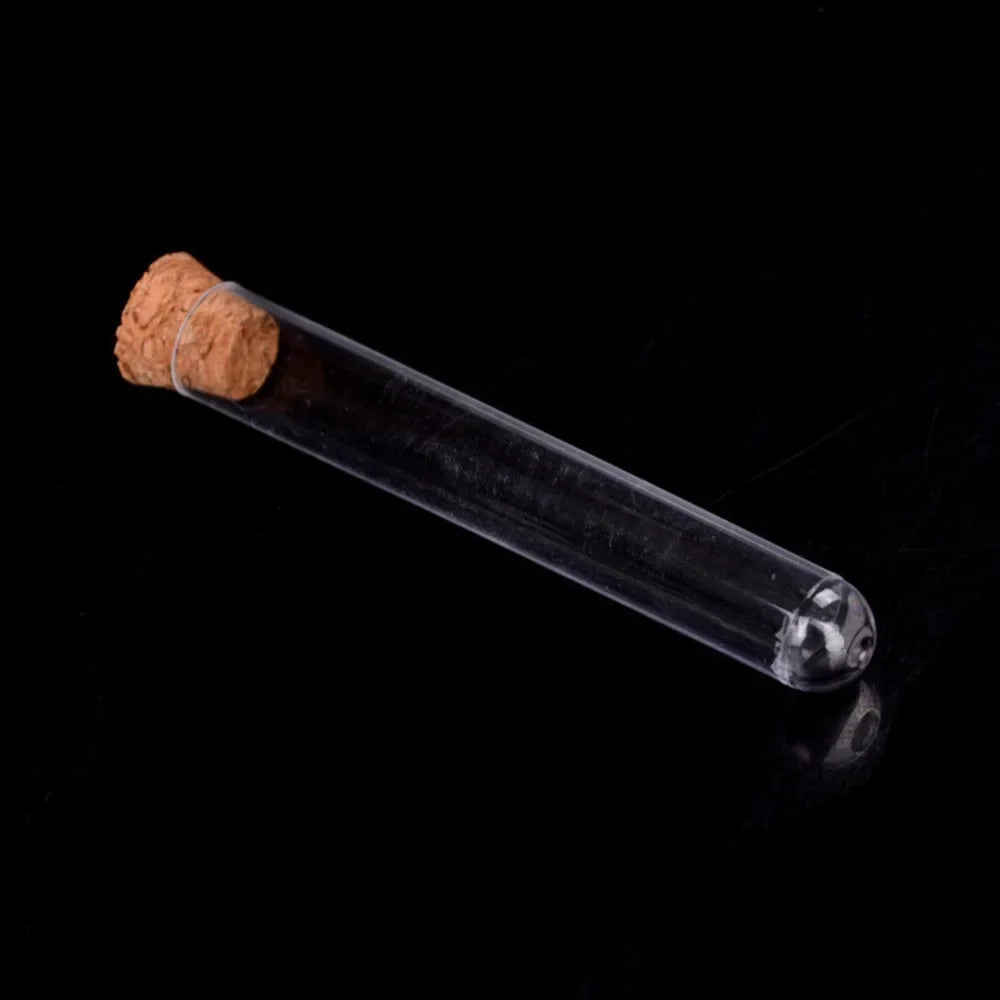 10-Pack Plastic Test Tubes with Cork Stoppers – 12x60mm
