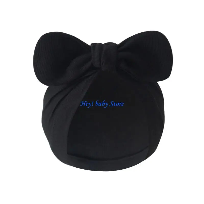 Newborn Bowknot Bonnet Hat | Soft Cotton Cap 0–3 Months
