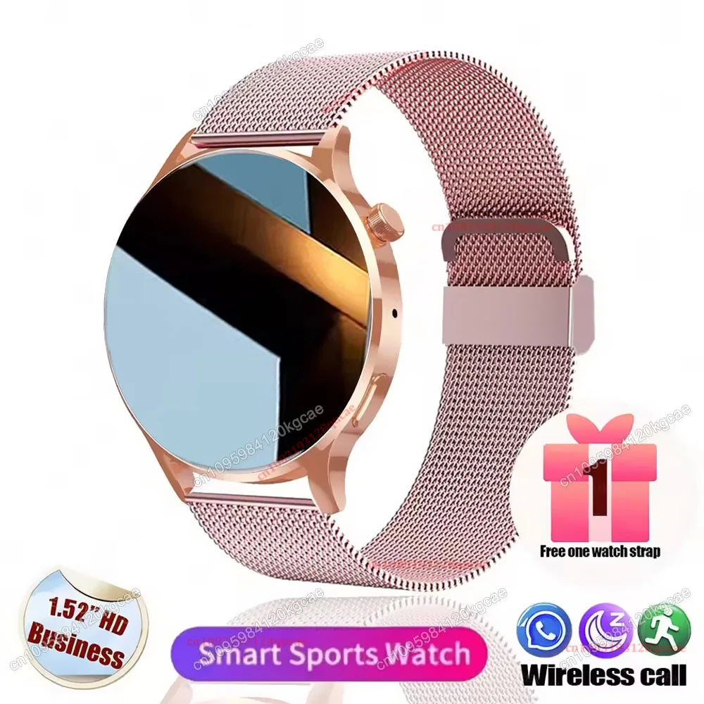 2026 New Men's Smart Watch 1.52'' HD Display Health Tracking Bluetooth Calling Voice Assistant Sports Smartwatch for Andorid IOS Peaceful Pleasures Health and Wellness Gold Pk-Milan