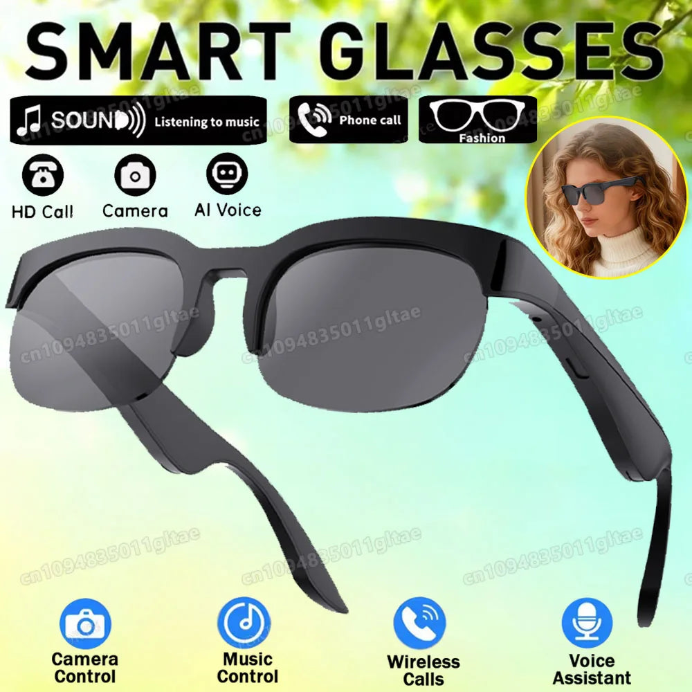 New Smart Glasses Polarized Bluetooth Sunglasses Bone Conduction Sun Glass Cycling/driving Polarized Communication Sunglasses Peaceful Pleasures Health and Wellness
