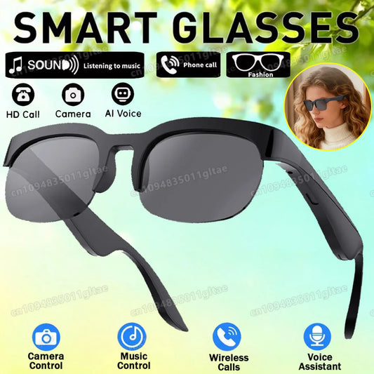 New Smart Glasses Polarized Bluetooth Sunglasses Bone Conduction Sun Glass Cycling/driving Polarized Communication Sunglasses Peaceful Pleasures Health and Wellness