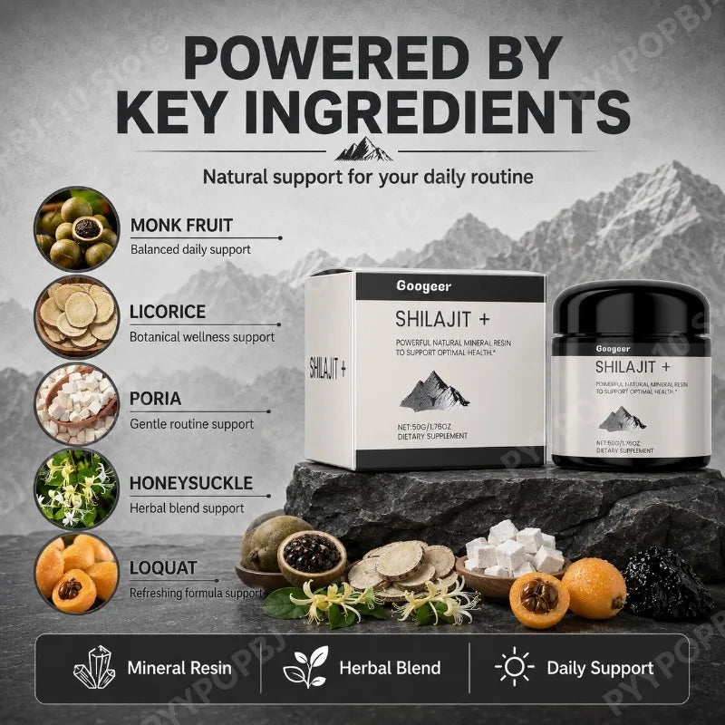 Shilajit+ Natural Mineral Resin Herbal Blend 50g | Daily Wellness