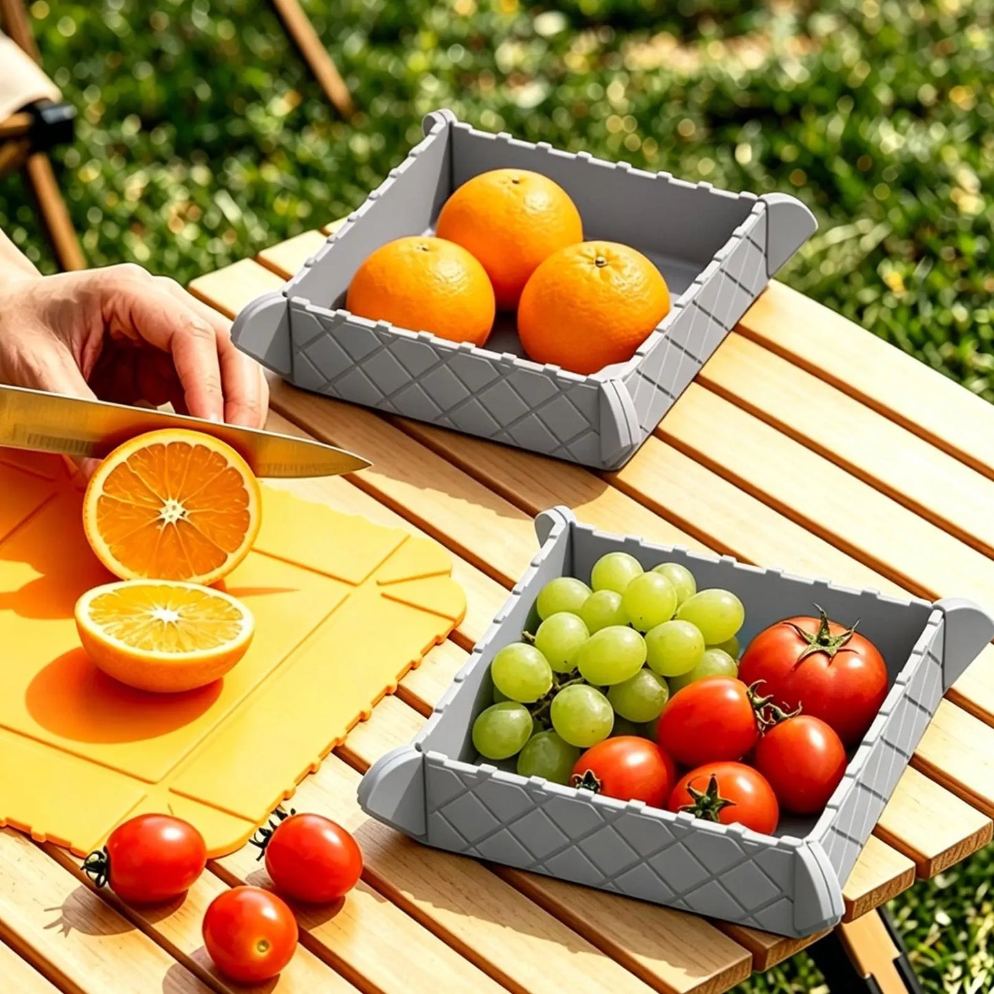 Silicone Folding Bowl Silicone Magnetic Portable Heat Resistant Picnic Placemat For Fridge Car Travel Camping Picnic Kitchen Peaceful Pleasures Health and Wellness