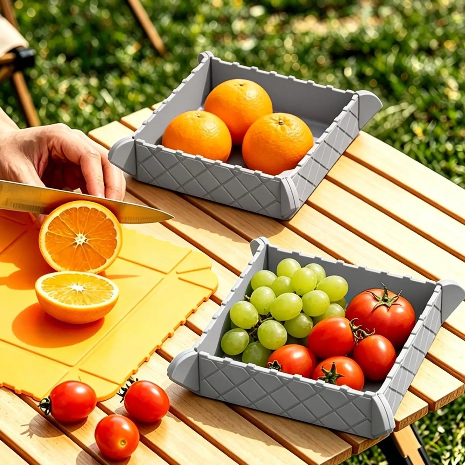 Silicone Folding Bowl Silicone Magnetic Portable Heat Resistant Picnic Placemat For Fridge Car Travel Camping Picnic Kitchen Peaceful Pleasures Health and Wellness