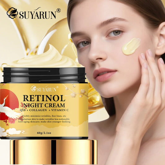 SUYARUN Retinol Night Cream with Niacinamide & Vitamin C - Anti-Aging, Brightening, Moisturizing Face Treatment. Peaceful Pleasures Health and Wellness
