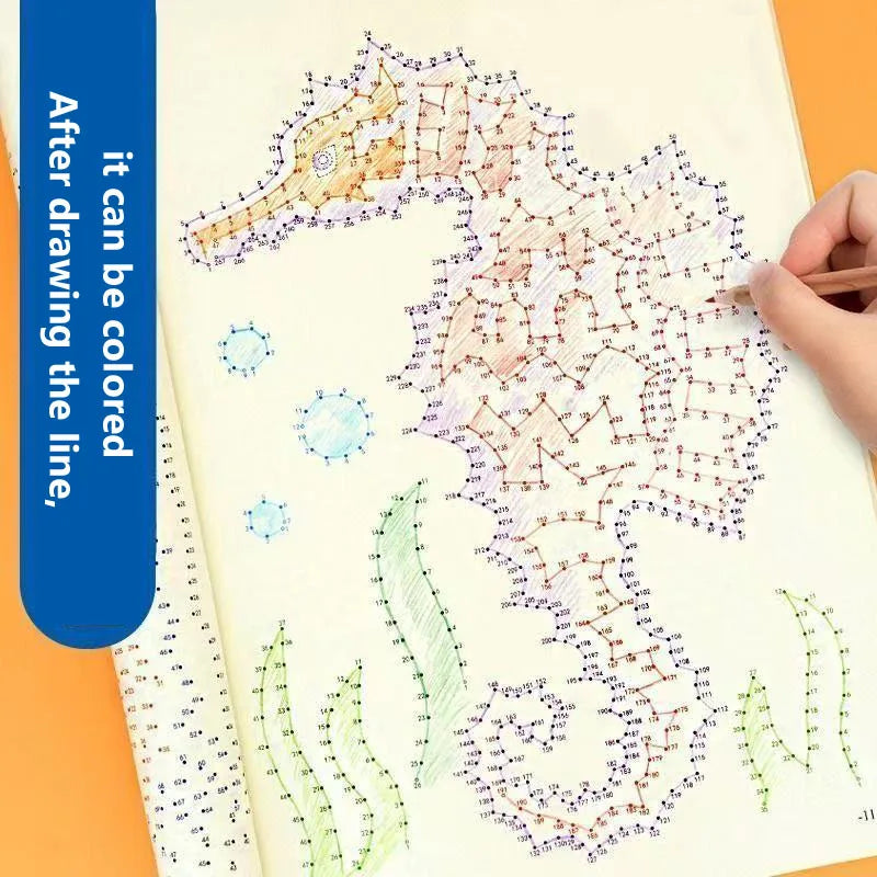 46-Page Advanced Magic Connect-the-dots Maze Game Book Focus Training