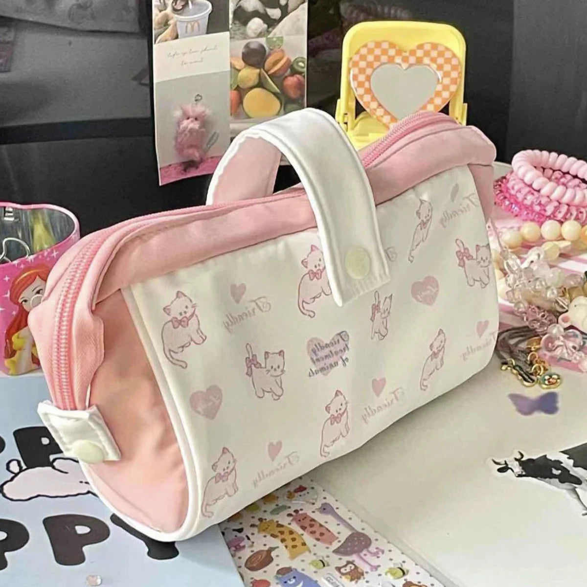 Japanese Dog Pencil Bag Simple Large Capacity Stationery Pouch Storage Bag Pencil Box for Middle High School Students Daily Use Peaceful Pleasures Health and Wellness