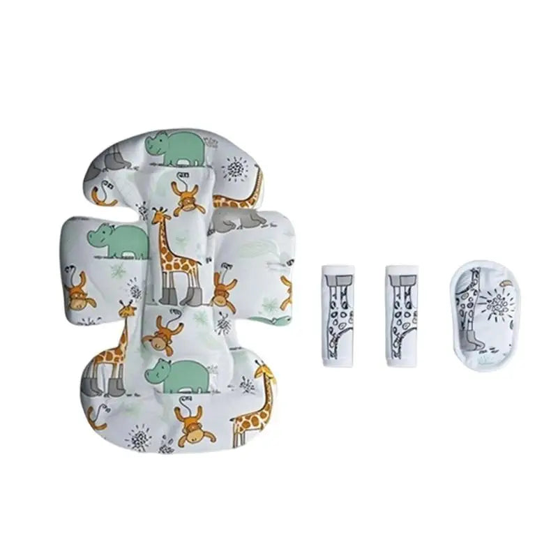 Baby Stroller Cushion Set – Soft Seat Pad & Shoulder Belt Cover