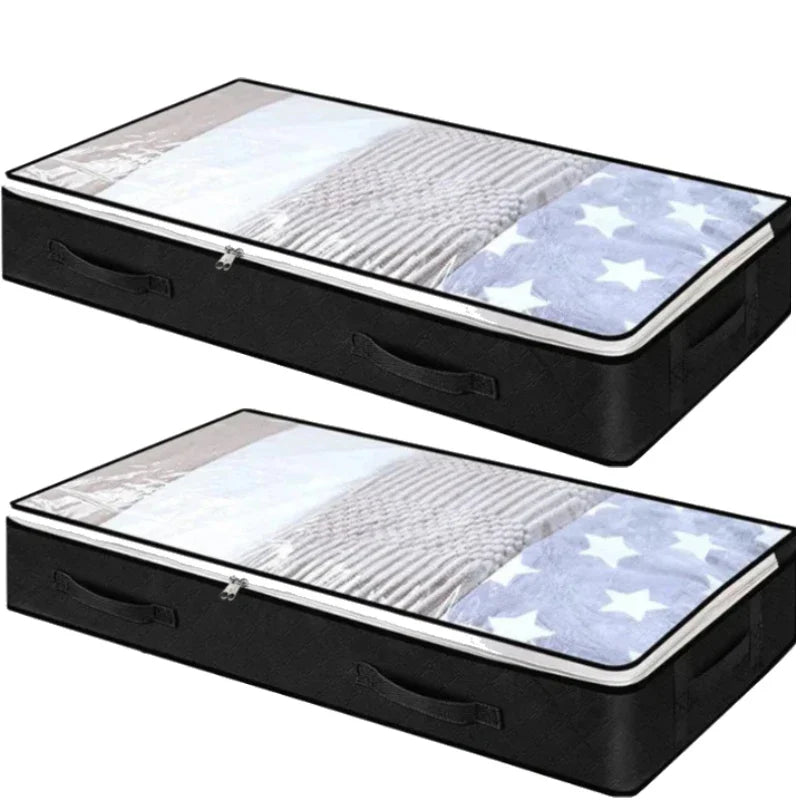 Under Bed Storage Bag – Large Foldable Dustproof Quilt Organizer