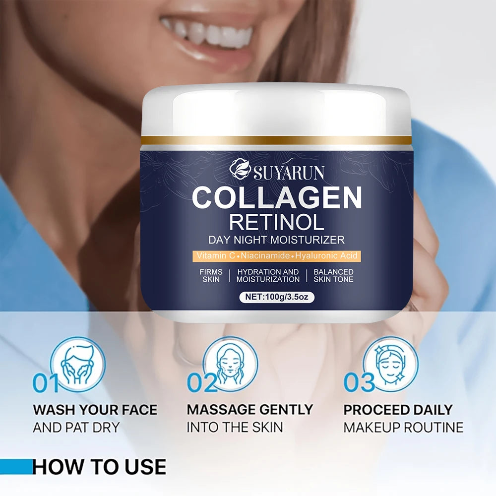 Collagen retinol moisturizer, rich in vitamin C and niacinamide, brightens fine lines and balances skin tone Peaceful Pleasures Health and Wellness