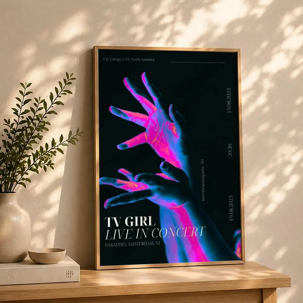 Band T-TV GirlS Poster HD Self Adhesive Waterproof Wall Art Ideal for Home Office Dorm Bedroom Great Gift Peaceful Pleasures Health and Wellness White10 50X70cmNoframe