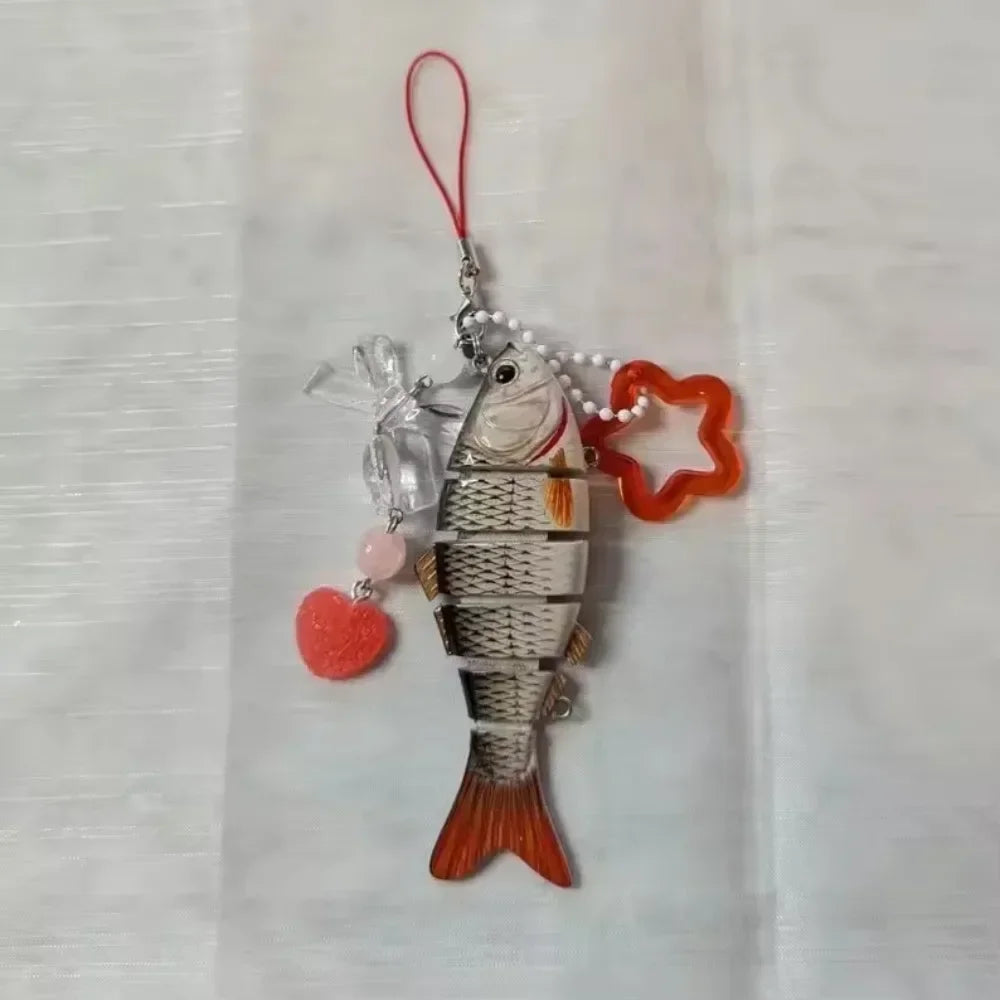 Multi-Jointed Simulation Fish Keychain – Backpack Pendant Gift