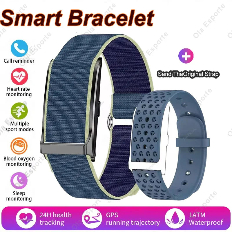 New GPS Trajectory AI Health Bracelet Heart Rate Blood Pressure HRV Monitor Call Reminder Smart Watch Sport Band Fitness Tracker Peaceful Pleasures Health and Wellness Blue