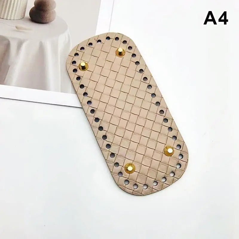 Woven Leather Bag Base 18x8cm | DIY Crochet Purse Bottom