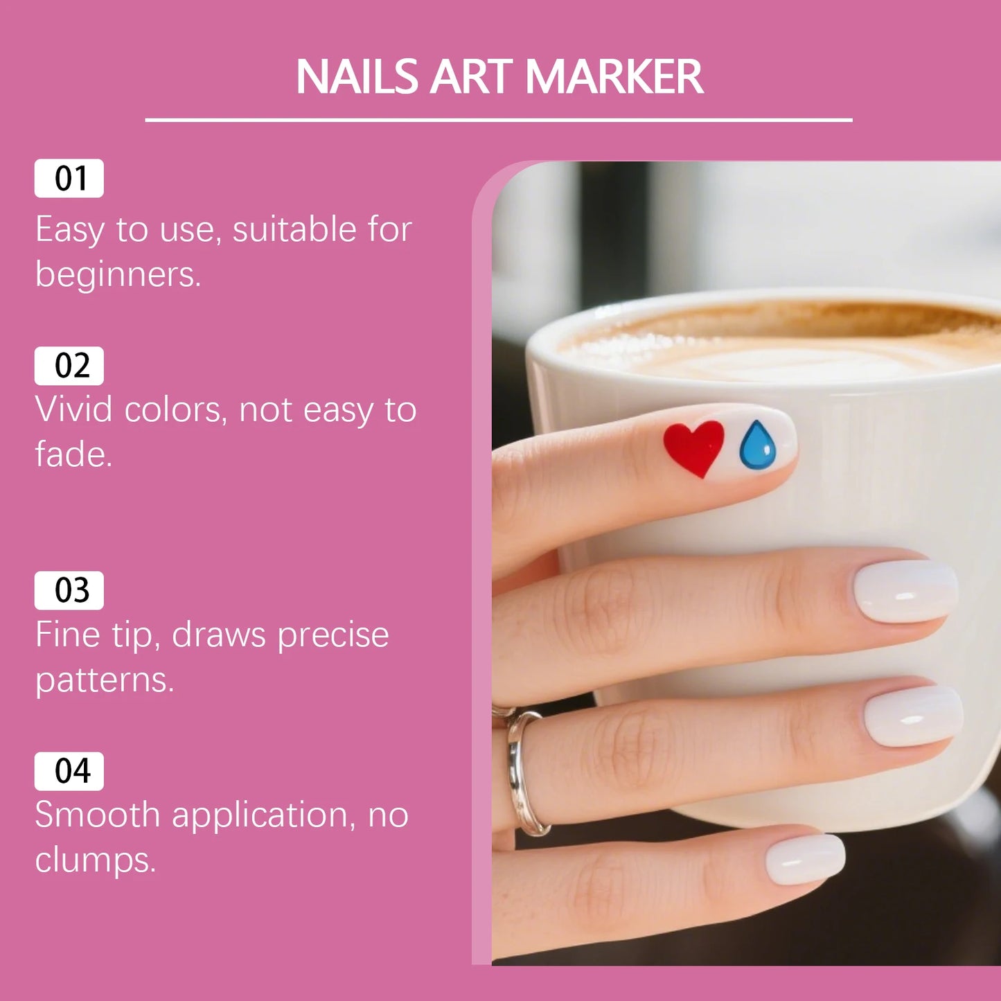 12-Color Nail Art Pens – 3D Acrylic Dotting & Graffiti Set