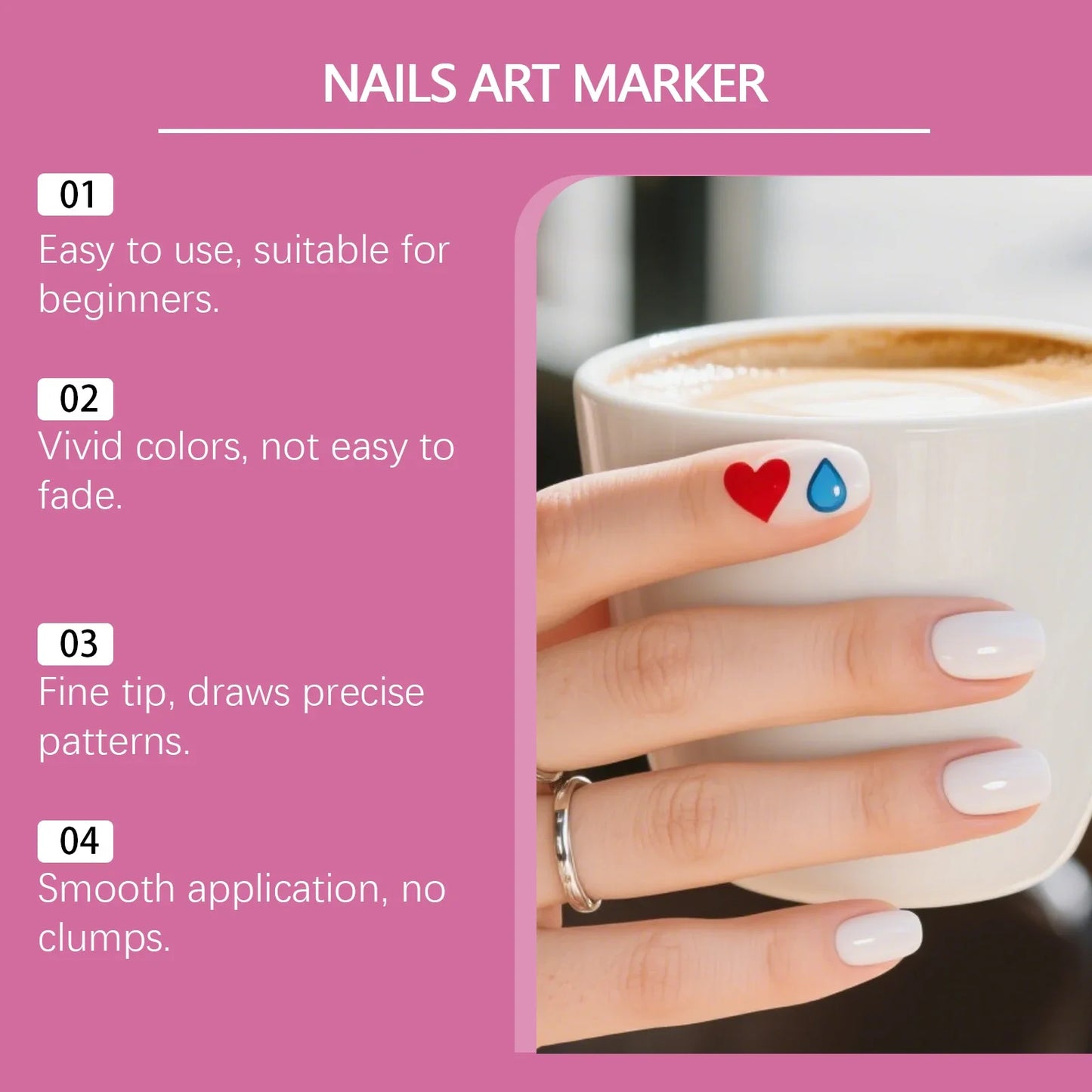 12-Color Nail Art Acrylic Paint Pens – 3D Doodle & Dotting Set