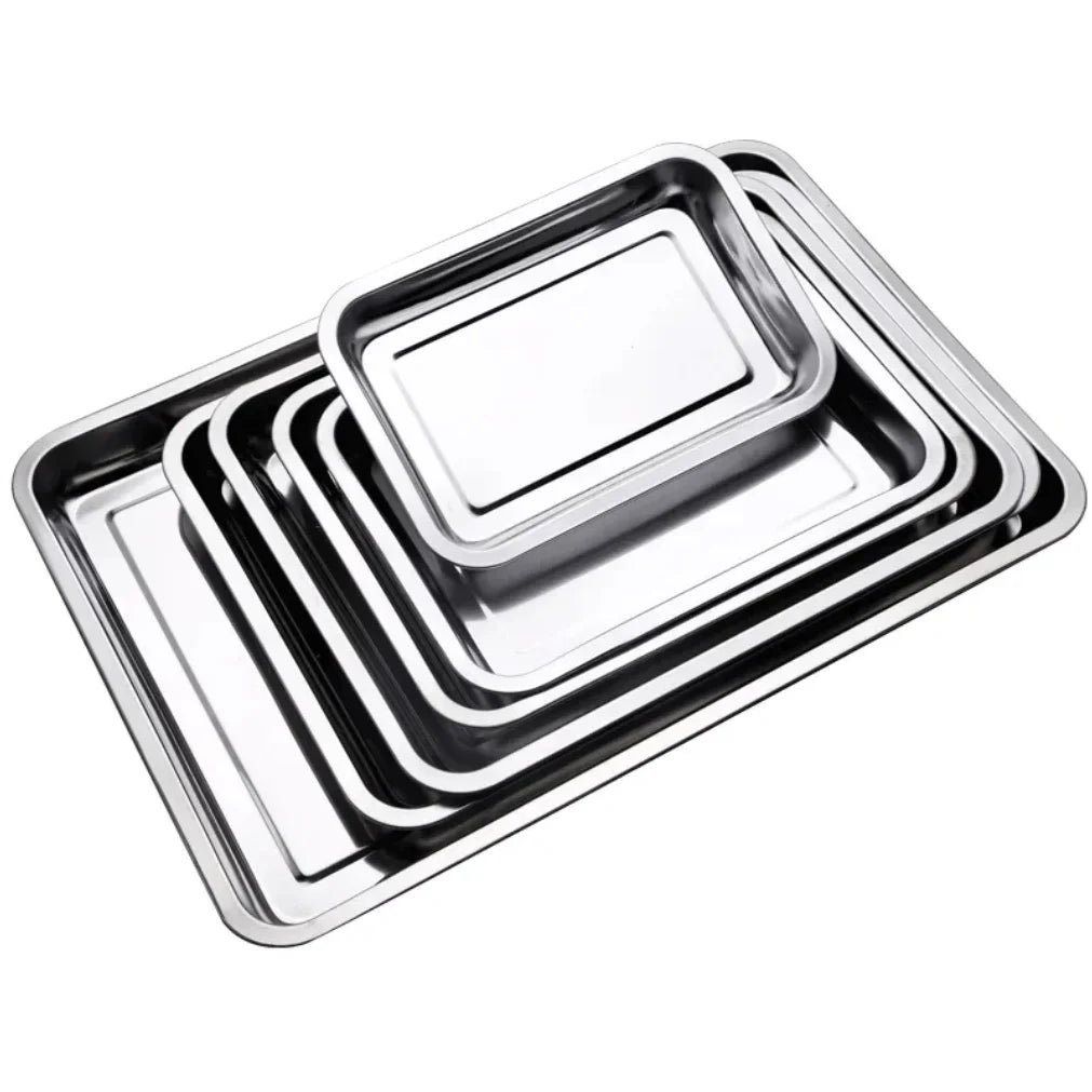Stainless Steel Rectangle Serving Tray | BBQ & Restaurant