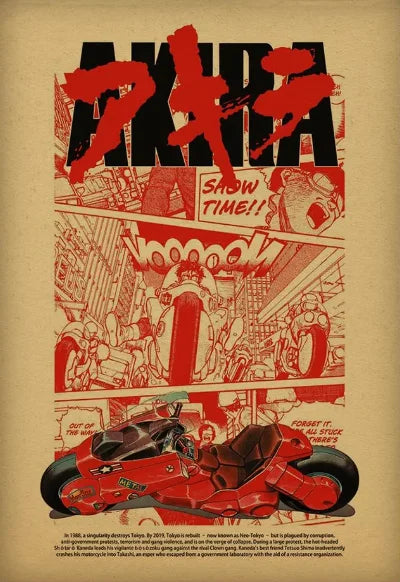 Akira Anime Retro HD Canvas Wall Art Poster | Japan Print