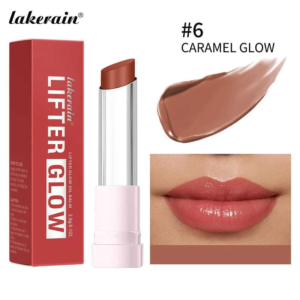 Lakerain Glow Lip Oil Balm Long Lasting Moisturizing Nourishing Daily Care Lip Balm Smooth-melt Softness Texture Natural Makeup Peaceful Pleasures Health and Wellness CARAMEL GLOW