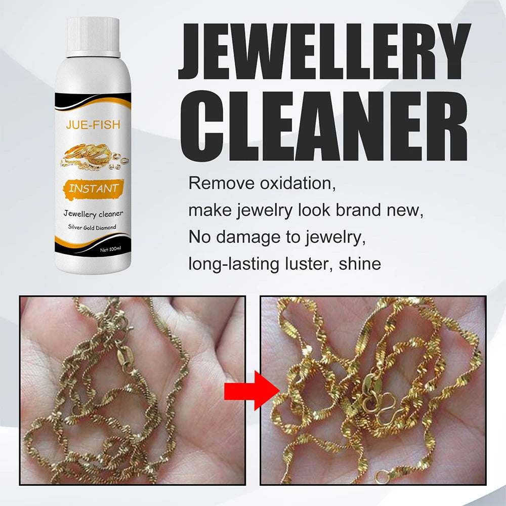 Jewelry Cleaner Solution 100ml for Gold Silver Glasses Watch Rings Diamond Polishing Remove Dirt Shine for Ultrasonic Machine Peaceful Pleasures Health and Wellness