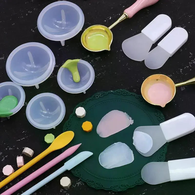 Wax Seal Stamp Silicone Scraper Spoon Cleaning Tool Set DIY Wax Craft Tool Set Peaceful Pleasures Health and Wellness