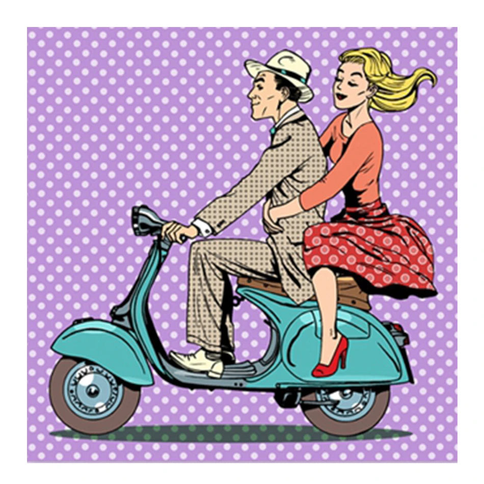 Pop Art Kissing Couple Canvas Wall Art Print | Bedroom Decor