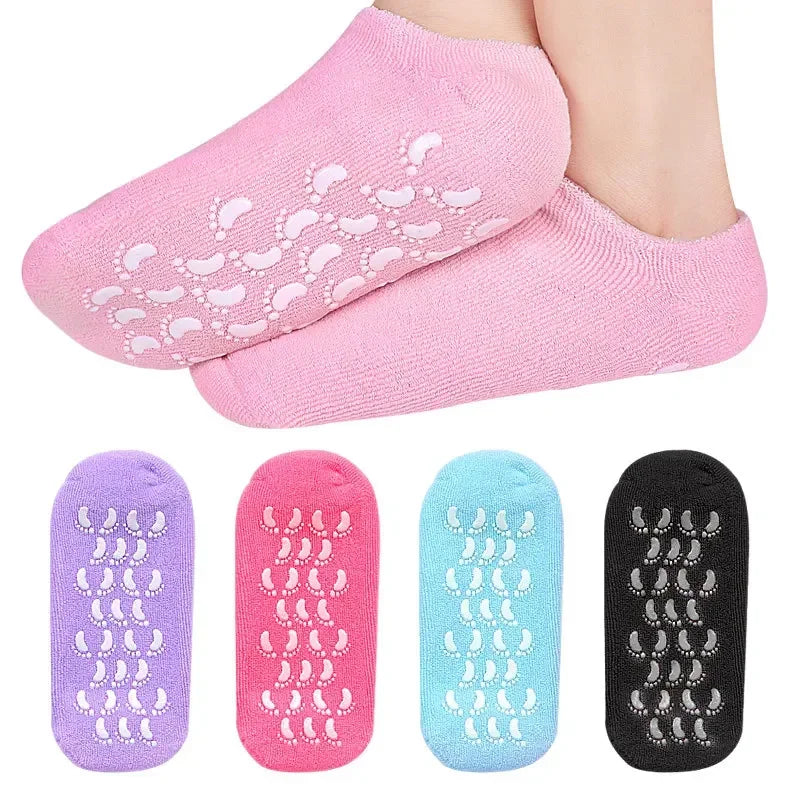 1 pair Reusable SPA Gel Socks Moisturizing Whitening Exfoliating Velvet Smooth Beauty Foot Care Silicone Socks Feet Care Peaceful Pleasures Health and Wellness