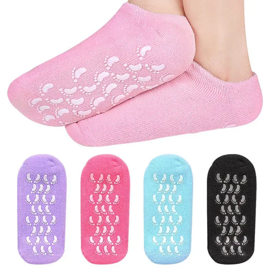 1 pair Reusable SPA Gel Socks Moisturizing Whitening Exfoliating Velvet Smooth Beauty Foot Care Silicone Socks Feet Care Peaceful Pleasures Health and Wellness