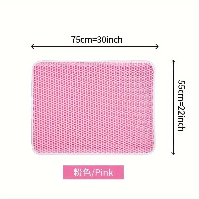 1Pc Large Size Cat Litter Mat-Advanced Honeycomb Double Layer Design,Urine Waterproof,Easy Cleaning,Scatter Control,Stay Clean Peaceful Pleasures Health and Wellness