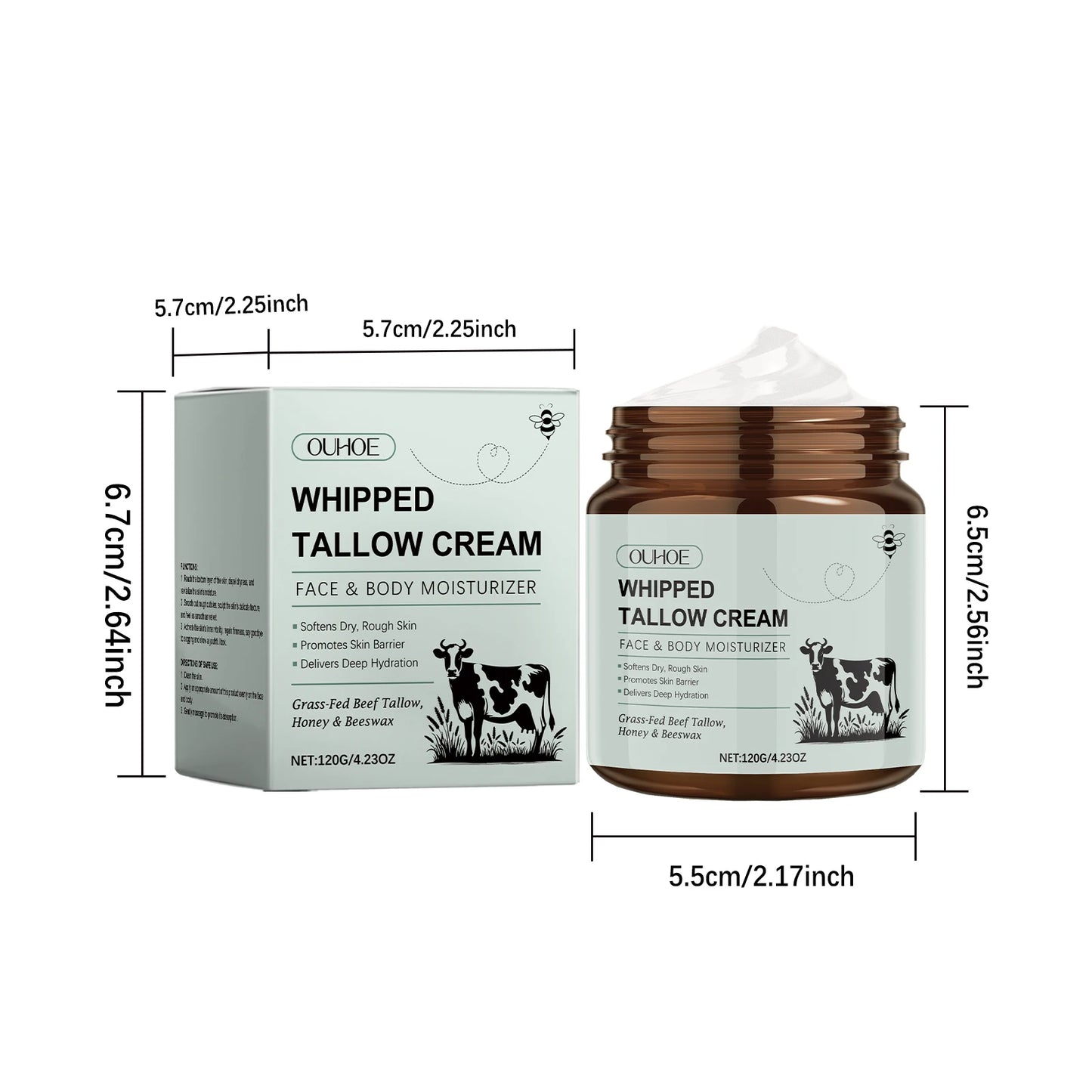 Whipped Tallow Cream – Anti-Aging Face Moisturizer for Dry Skin