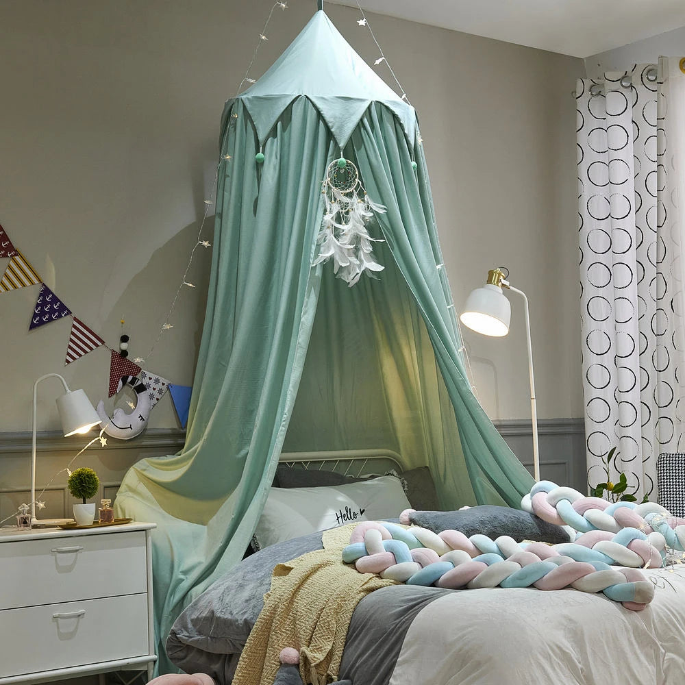 Battilo Kids Bed Canopy Round Dome Mosquito Net Play Tent