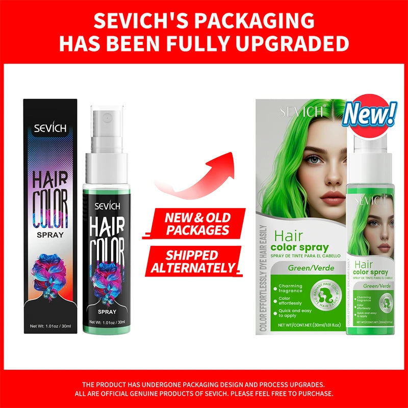 Sevich Hair Color Spray – Temporary Hair & Beard Dye, Long-Lasting, 5 Colors 30ml Peaceful Pleasures Health and Wellness Green