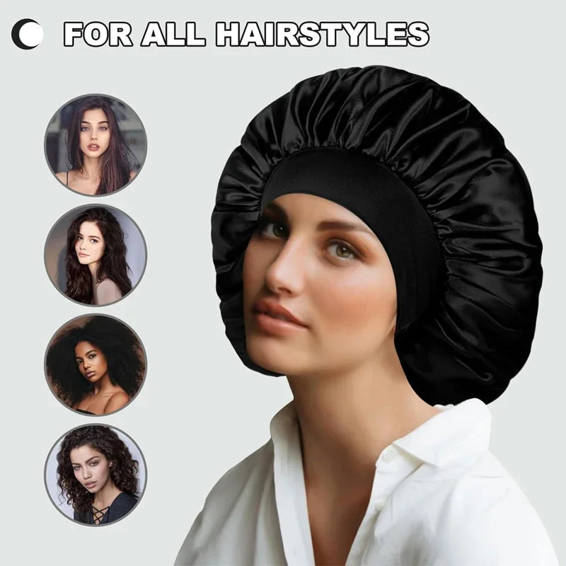 Satin Silk Sleeping Headband & Shower Cap for Women