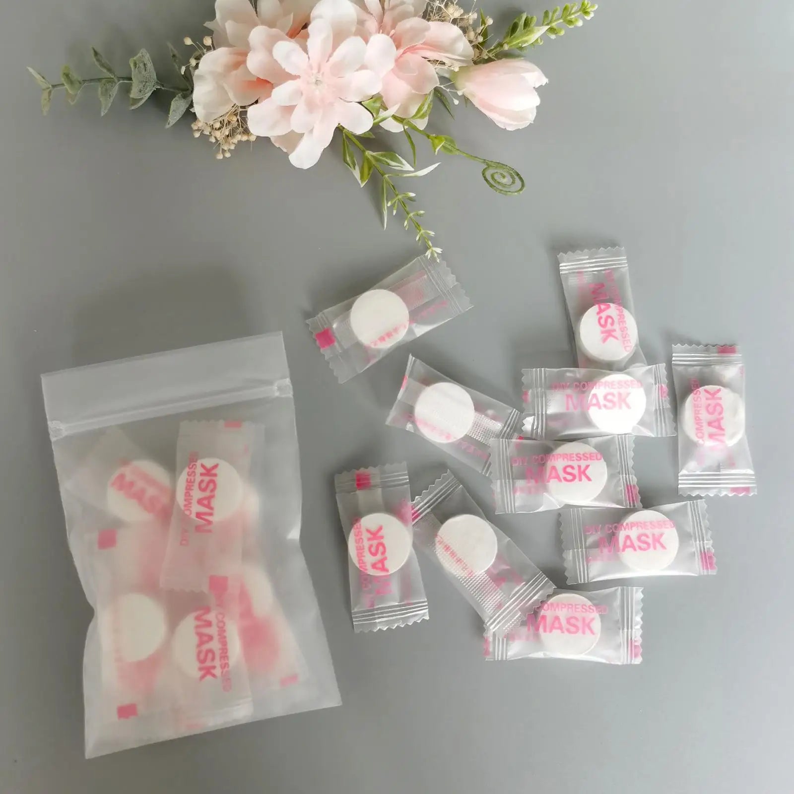 30/50pcs Disposable Compressed Facial Mask Portable Travel Non-woven Face Mask Skin Care Cotton Wrapped Masks Paper Peaceful Pleasures Health and Wellness