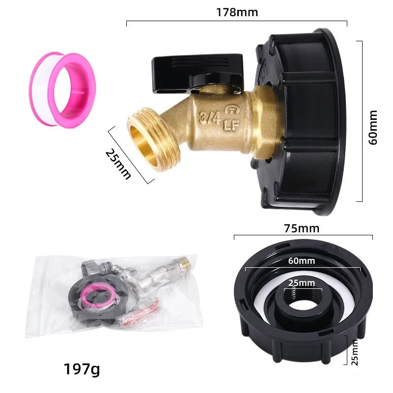 Male Thread IBC Tote Tank Adapter – Copper Drain Hose Fitting