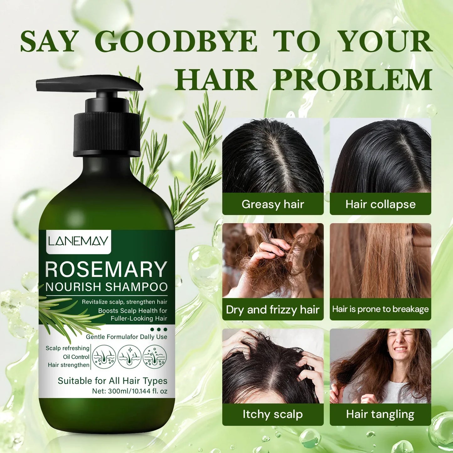 Rosemary Nourish Shampoo – Volume, Oil Control & Repair