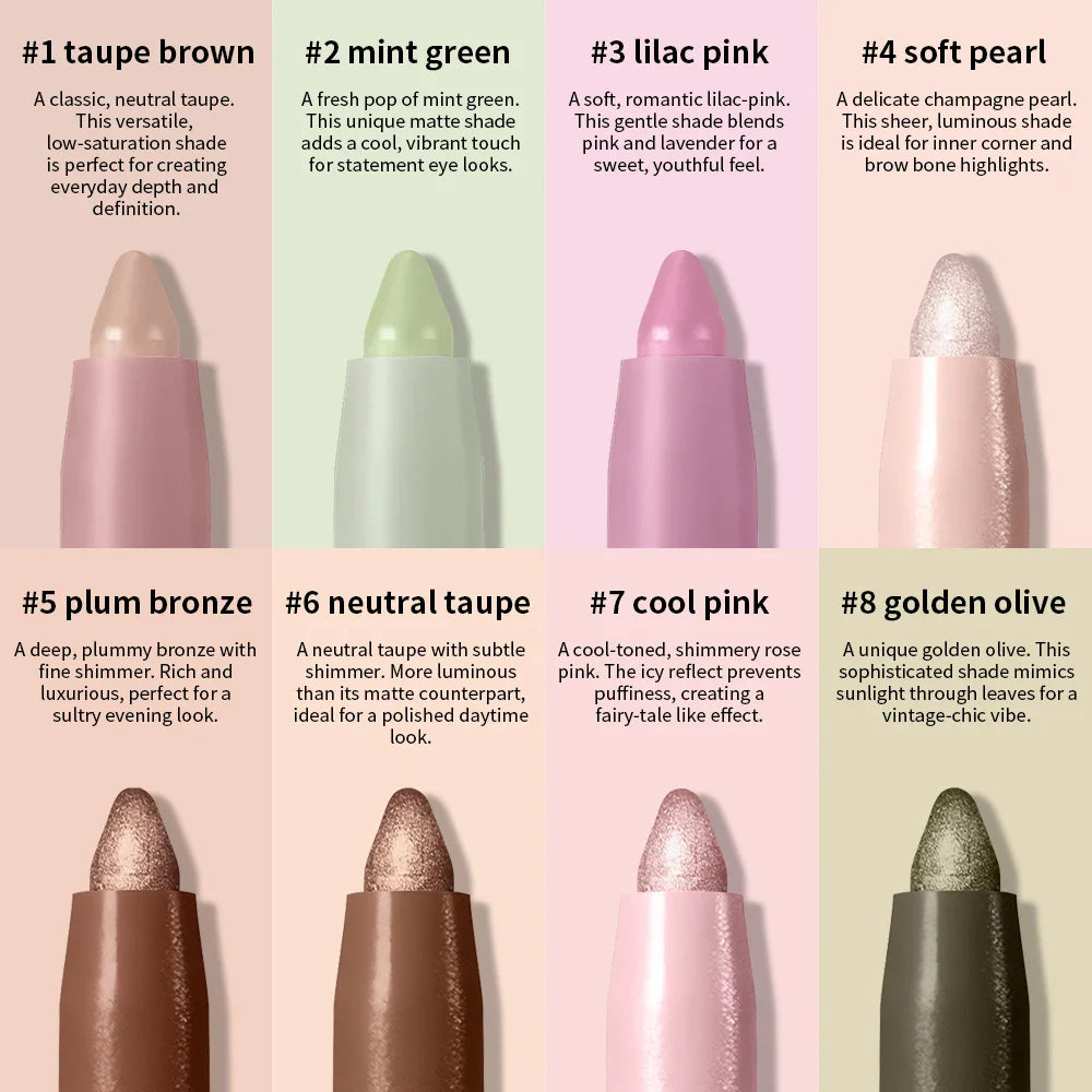 Shimmer Glitter Matte Eyeshadow Stick – Waterproof & High Pigment