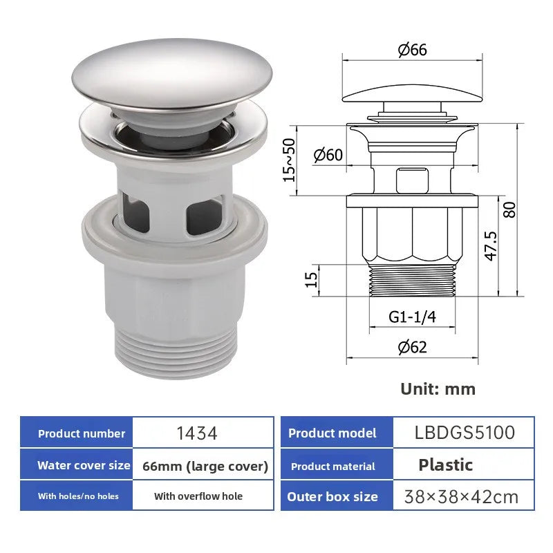 Pop Up Drain Stopper – Black, Chrome & Bronze Basin Drain
