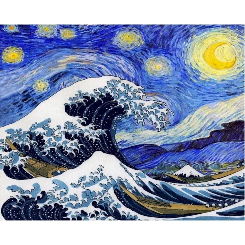 Van Gogh Starry Sky Paint by Numbers Kit | 60x75cm Canvas Paint by Numbers Kit Peaceful Pleasures Health and Wellness 9913283 20x30cm Unframed