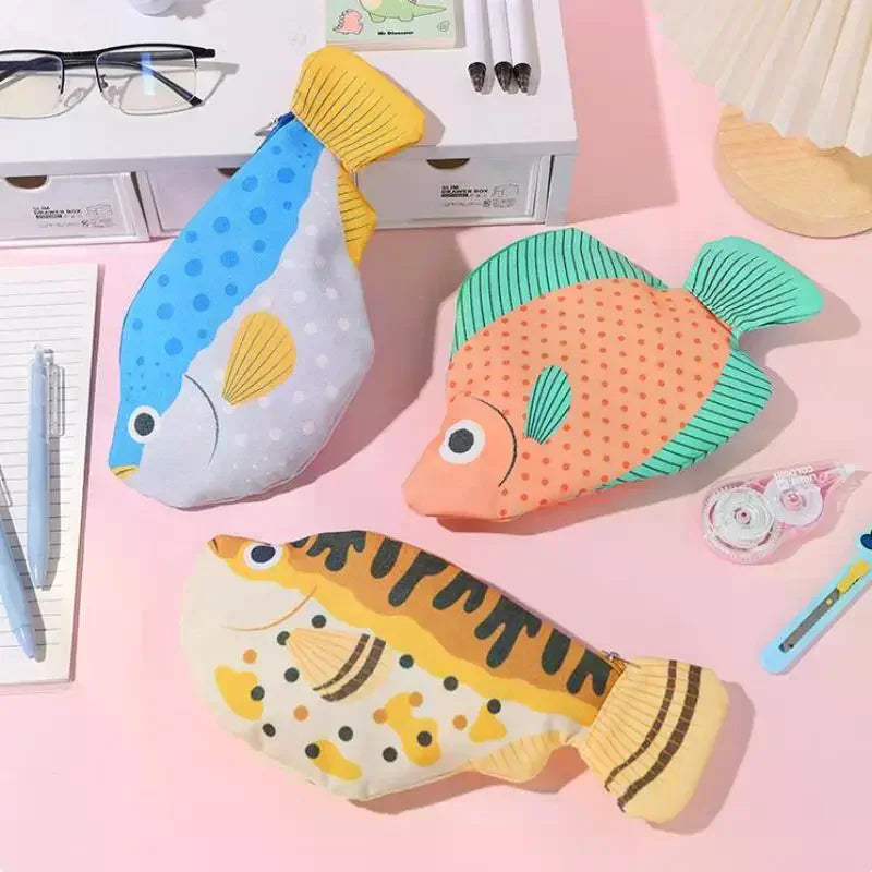 Quirky Sea Fish Pencil Case – Large Capacity Cartoon Organizer