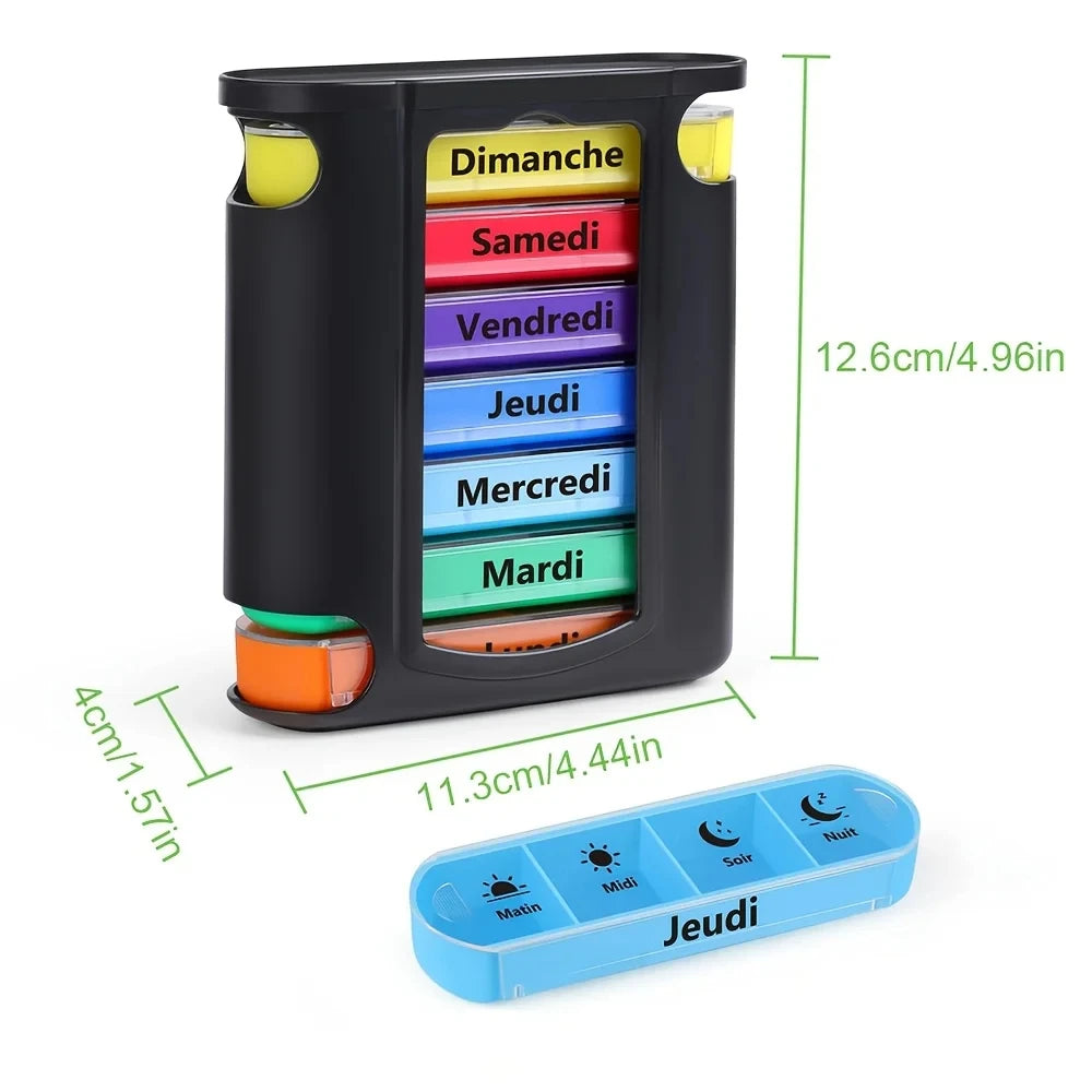 7-Day Weekly Pill Organizer | 4 Daily Slots – Morning to Night