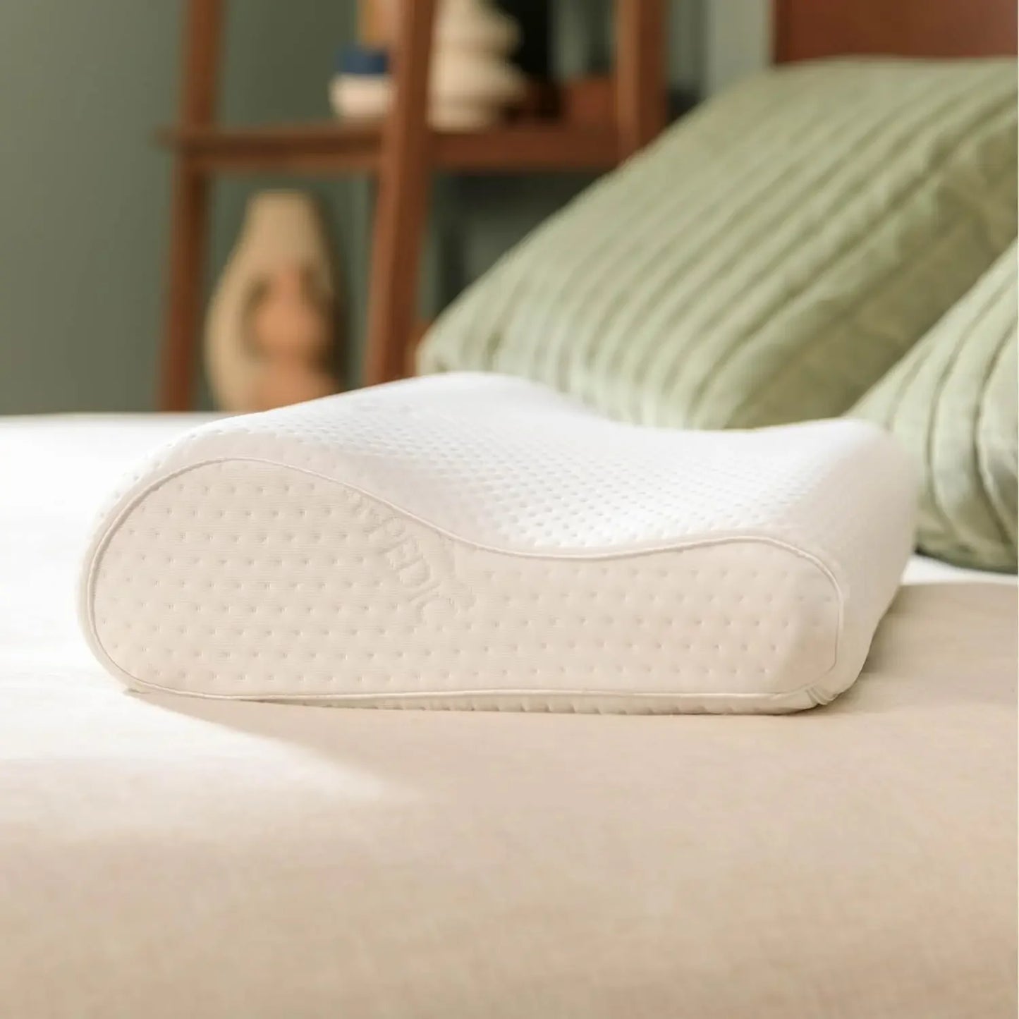 Ergonomic Neck Pillow for Side and Back Sleepers, Extra Firm Support, Hypoallergenic Cover, Large White Peaceful Pleasures Health and Wellness United States