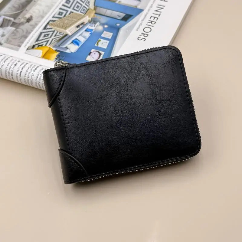 Men's Slim Zipper Wallet | Multi-Card Holder & Coin Pocket
