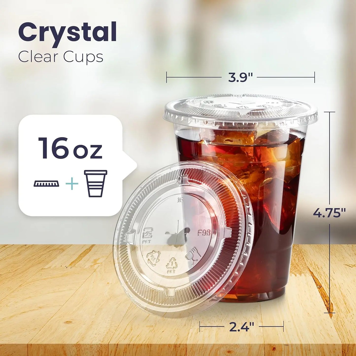 100Set 16/20/24 oz Plastic Iced Coffee Cups with Flat Lids and Straws Disposable Clear Cup BPA Free Cup for Party or Cofee Shop Peaceful Pleasures Health and Wellness