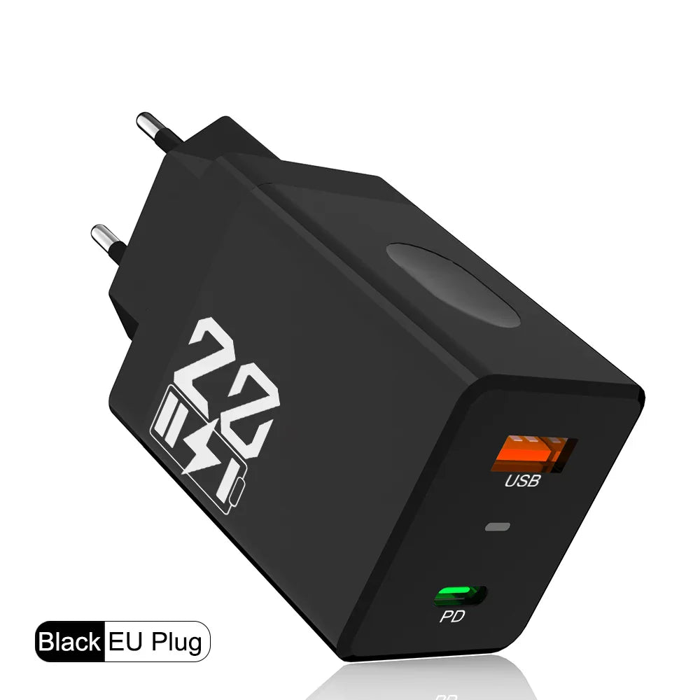 20W USB-A & USB-C Fast Wall Charger – QC 3.0 Quick Charge