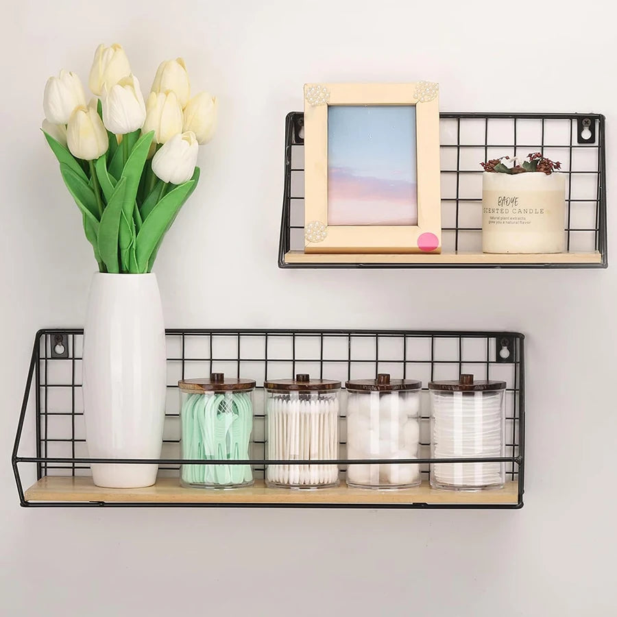 Qtip Holder & Apothecary Jars – Clear Plastic Bathroom Storage Containers (1/2/3/4 Pack)