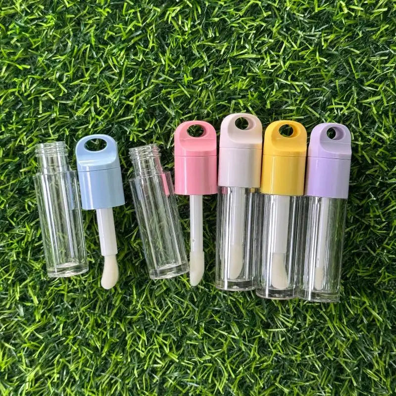 1Pcs Cute Big Brush Wand Transparent 4ml Lip Gloss Tube Plastic Round Empty Lip Gloss Container Peaceful Pleasures Health and Wellness