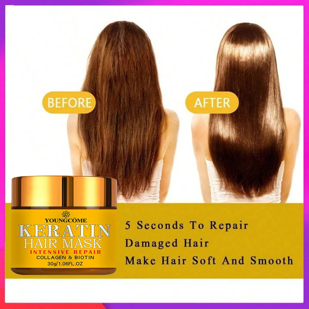 Hair Repairs Hair Mask Biotin Collagen Keratin Treatment Hairs Conditioner Hair Essential Oil Nourishing for Dry Damaged Peaceful Pleasures Health and Wellness